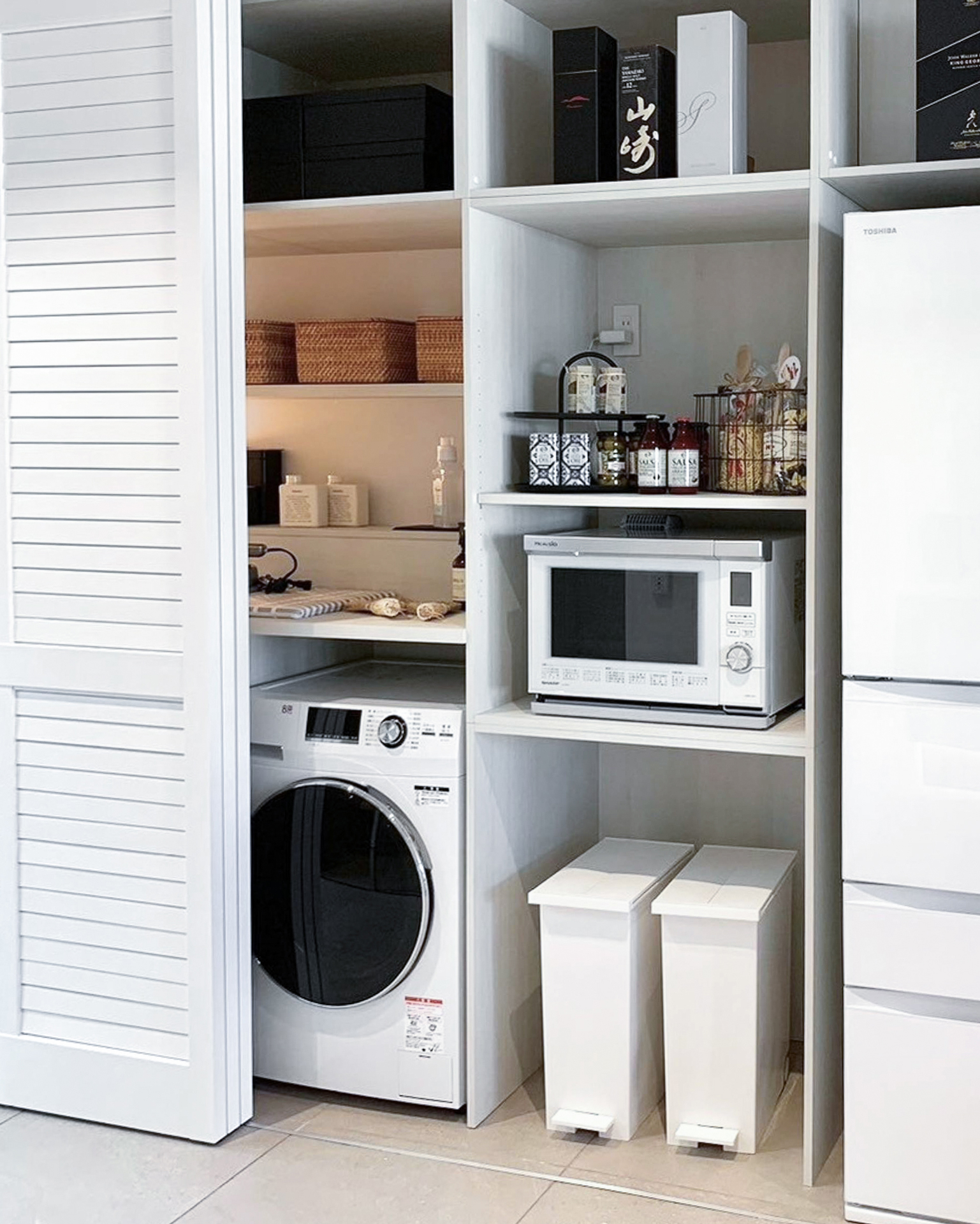 写真：工夫を凝らしたランドリースペース