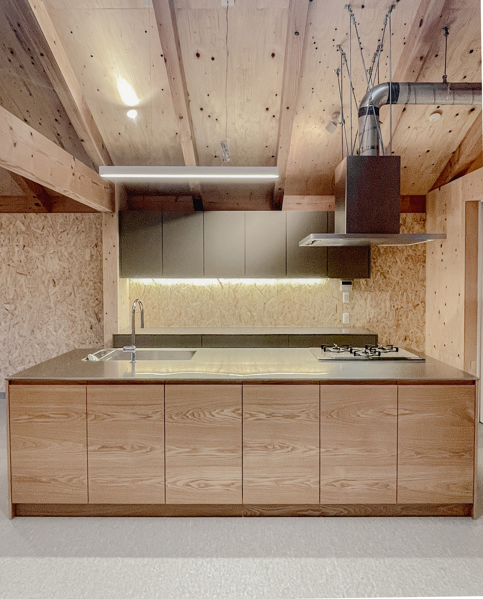 写真:ステンレスとアッシュのこだわりキッチン